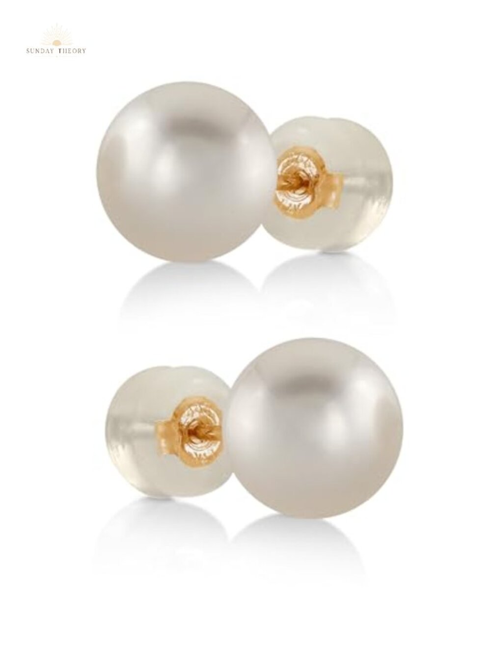 Akoya Pearl Stud Earrings 14K Yellow Gold Posts 7-7.5mm